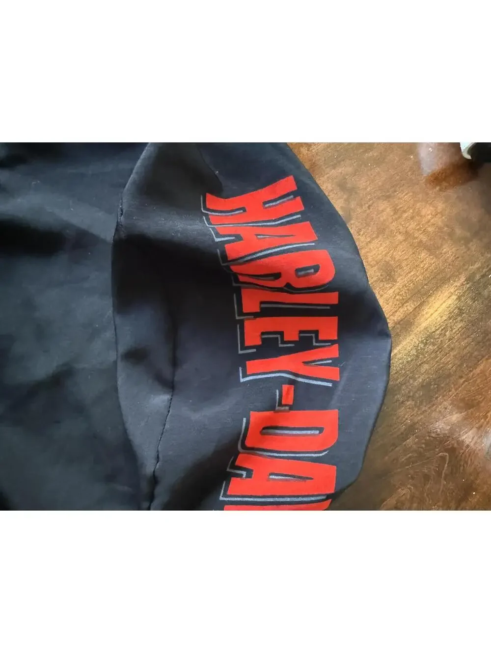 Harley-Davidson Motor Cycles Black Drawstring Bag with Red Logo Print